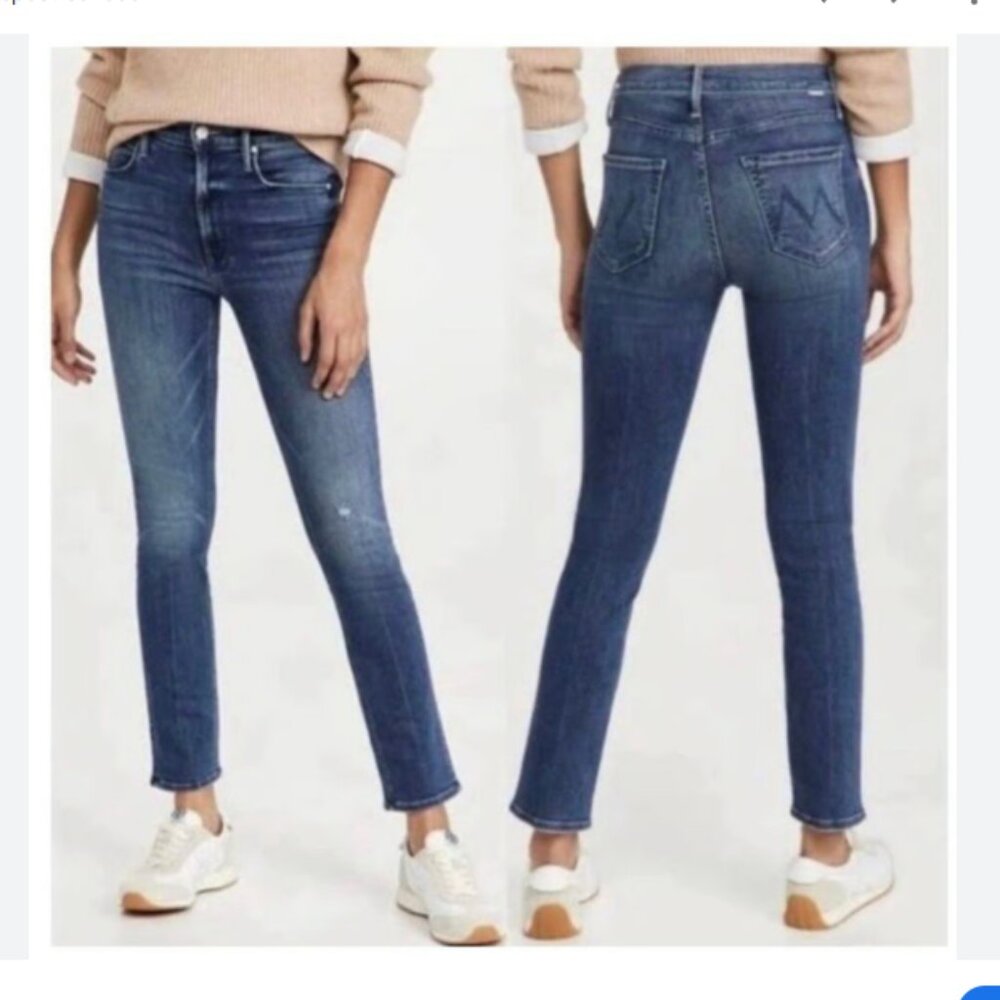 MOTHER The Dazzler Hoover Straight Leg High Waist Jeans, Size 28